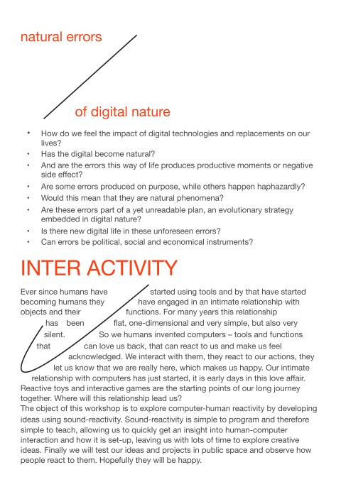 natural errors of digita nature , inter activity